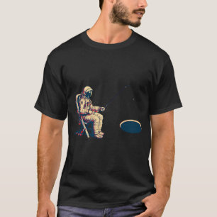 Astronaut Zwart Gat Vissen T-shirt