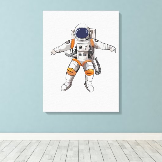 Astronauta Canvas Afdruk (Insitu (Houten vloer))