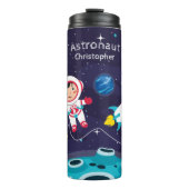 astronauta en la luna, nombre monogramado thermosbeker (Voorkant)