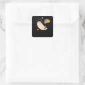 Astronautat in de buitenruimte van de Taco-maan Vierkante Sticker (Tas)