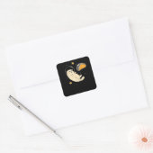 Astronautat in de buitenruimte van de Taco-maan Vierkante Sticker (Envelop)