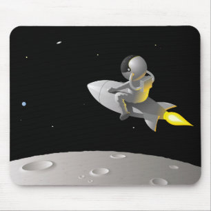 Astronaute autour de la lune, tapis de souris