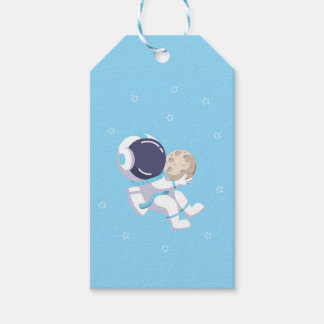 Astronaute Bleu Clair - Étiquette Cadeau