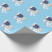 Astronaute Bleu Clair - Papier Cadeau (Coin)