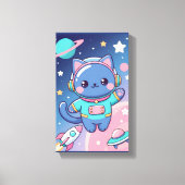 Astronaute Chat Mignon Espace Galactique Art Mural (Recto)