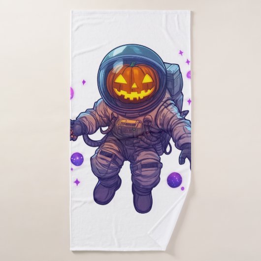 Astronaute Citrouille (Serviette de bain)