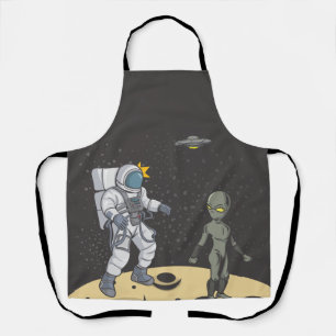 Astronaute et alien tablier