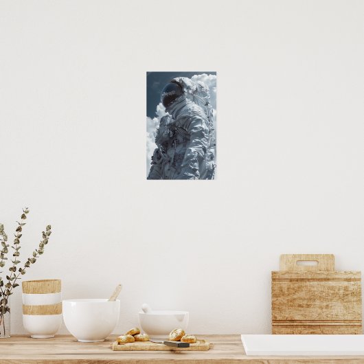 Astronaute futuriste - Affiche d'exploration spati (Cuisine)