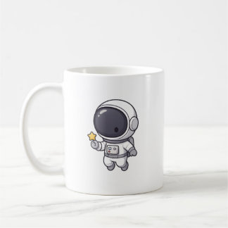 Astronaute Kawaii Tenant une Étoile sur un Mug