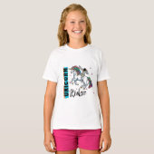Astronaute sur licorne dans ce design de t-shirt (Devant entier)