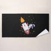 Astronaute sur missile (Serviette de bain)