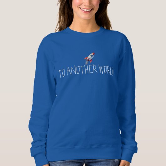 Astronaute vers un autre monde - Sweatshirt bleu r (Devant)