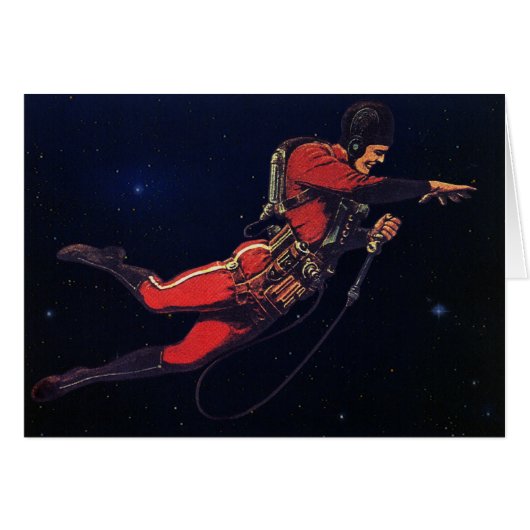 Astronaute vintage de science-fiction dans l'espac (Devant horizontal)