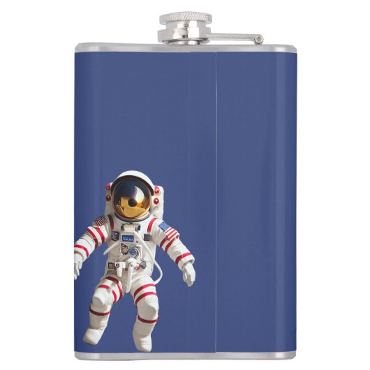 Astronauten in een omloopkolf heupfles (Achterkant)