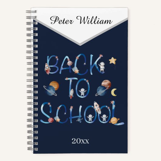 Astronauten Planeten Ruimte, Terug naar School Notitieboek (Voorkant)