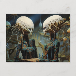 Astronauten verloren in een droomwereld buitenaard briefkaart