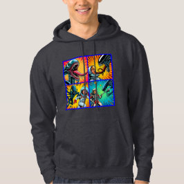 Astronauten vs Alien Pop Art Hoodie