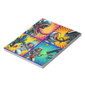 Astronauten vs Alien Pop Art Notitieblok (Gedraaid)