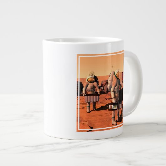 Astronauten zetten weerapparatuur op Mars in. Extra Grote Beker (Voorkant rechts)