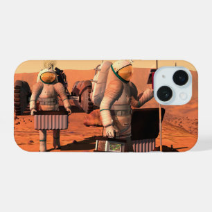 Astronauten zetten weerapparatuur op Mars in. iPhone 15 Hoesje