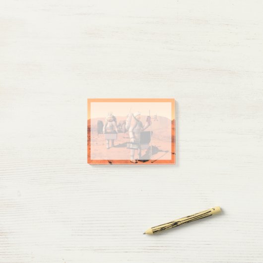 Astronauten zetten weerapparatuur op Mars in. Post-it® Notes (Op bureau)