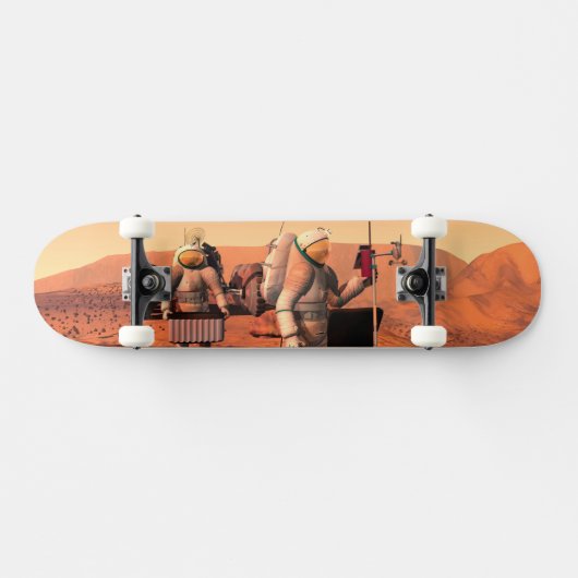 Astronauten zetten weerapparatuur op Mars in. Skateboard (Horizontaal)