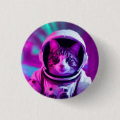 astronautenkat ronde button 3,2 cm (Voorkant)
