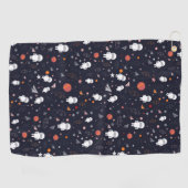 astronautenpatroon golfhanddoek (Horizontaal)