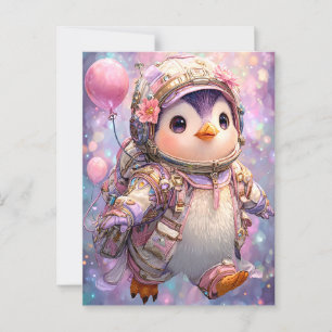 astronautenpinguïn briefkaart