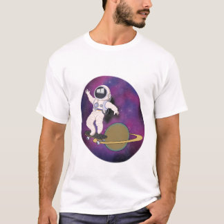 Astronautenschaatsen in de ruimte t-shirt