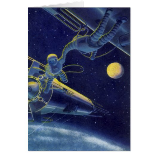Astronautes de la science-fiction vintage dans l'e (Devant)