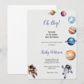 ASTRONAUTES ET PLANÈTES BABYSHOWE INVITATION (Devant / Derrière)