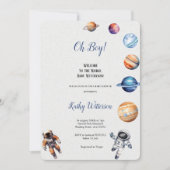 ASTRONAUTES ET PLANÈTES BABYSHOWE INVITATION (Devant)