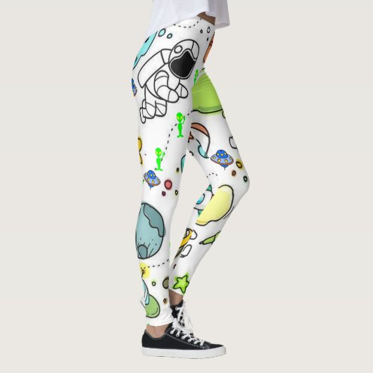Astronautes Vaisseaux Spatiaux Aliens Leggings (Droite)