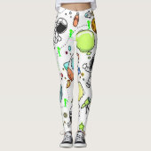 Astronautes Vaisseaux Spatiaux Aliens Leggings (Devant)
