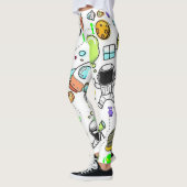 Astronautes Vaisseaux Spatiaux Aliens Leggings (Gauche)