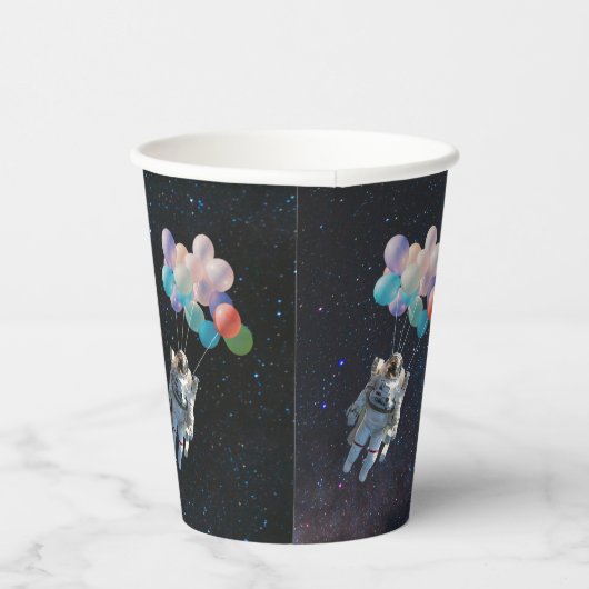 Astronautiestars en ruimtevaardige ballonnen papieren bekers (Rechts)
