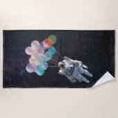 Astronautiestars en ruimtevaardige ballonnen strandlaken (Voorkant)