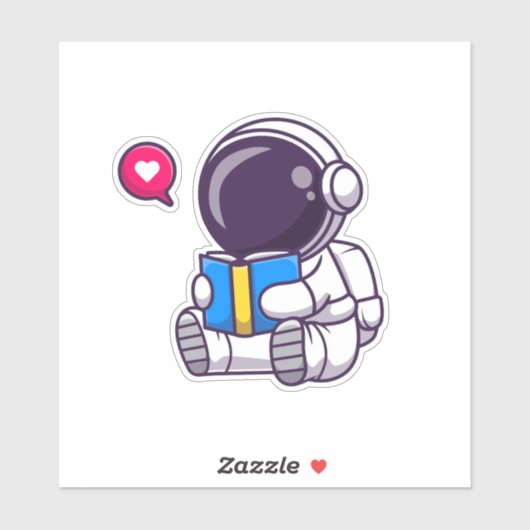 Astronautisch leesboek schattige kinderen sticker (Vel)