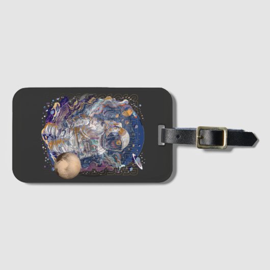 Astronautisch ontwerp bagagelabel (Voorkant (horizontaal))