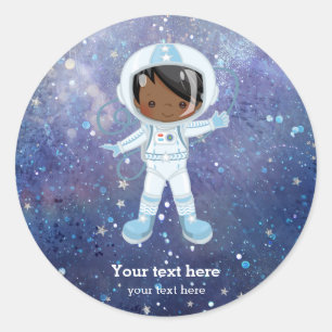 Astronautische jongen Buitenruimte Ronde Sticker