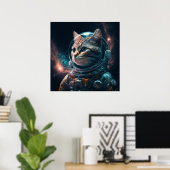 Astronautische kat 2 poster (Thuiskantoor)