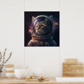 Astronautische kat 3 poster (Keuken)