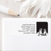 Astronautische kat zwart-wit etiket (Insitu)