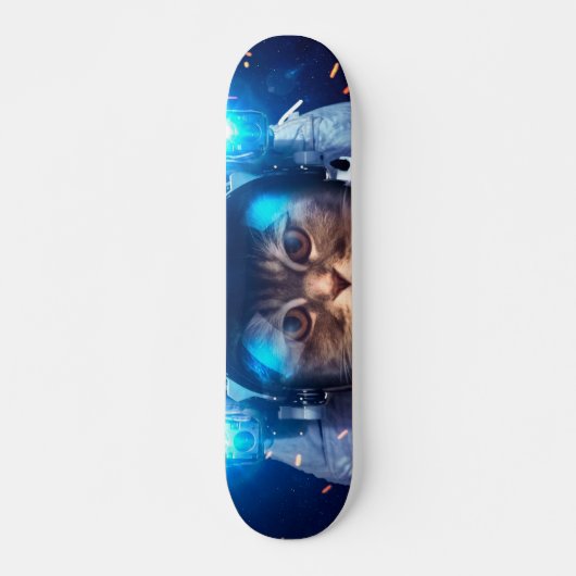 Astronautische katten drijven boven de aarde skateboard (Voorkant)
