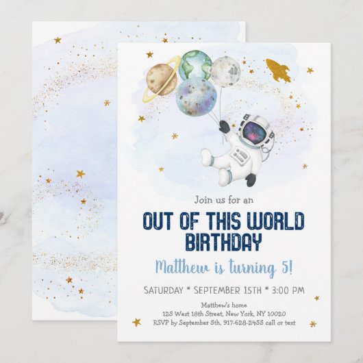 Astronautruimte uit deze wereld van de dag kaart (Voorkant / Achterkant)