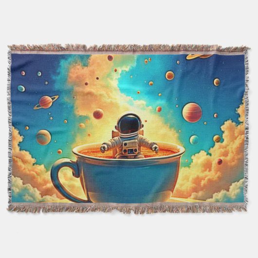 Astronaut's Coffee Cosmos Journey Deken (Voorkant)