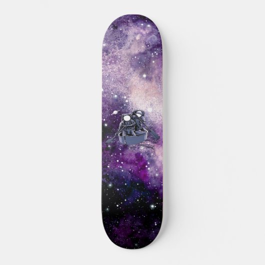 Astronauts die door ruimtetijd lopen skateboard (Voorkant)