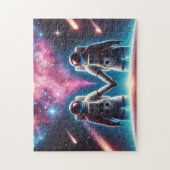 Astronauts en Love Galaxy Jigsaw Puzzle (Vertical)