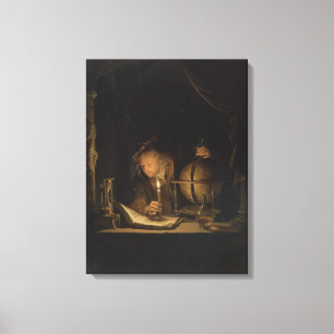Astronome à la lumière des bougies Toile